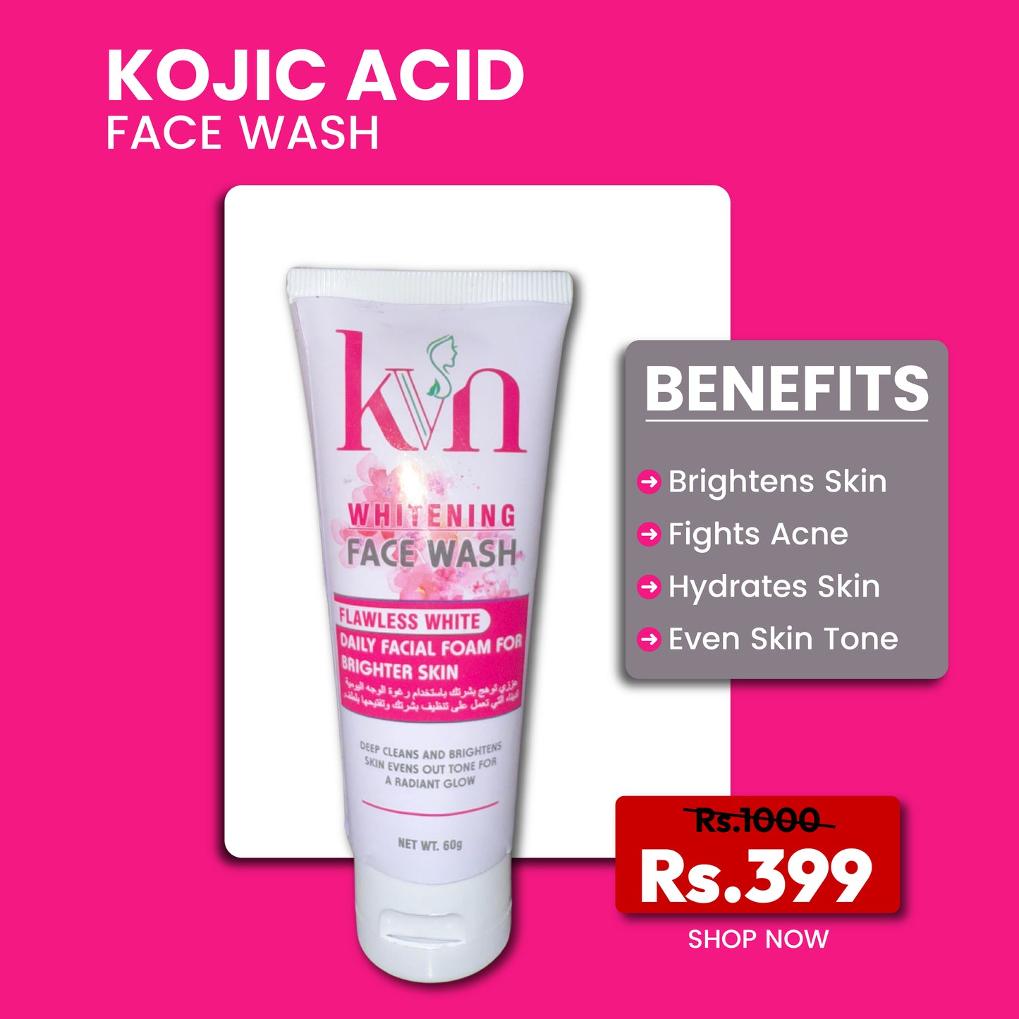 Kojic Acid Whitening Face Wash